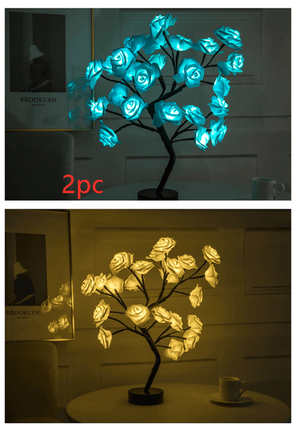 Pretty LED Rose Night Light Table Lamp for Bedroom