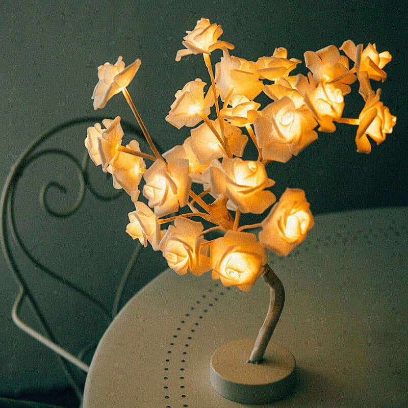 Pretty LED Rose Night Light Table Lamp for Bedroom