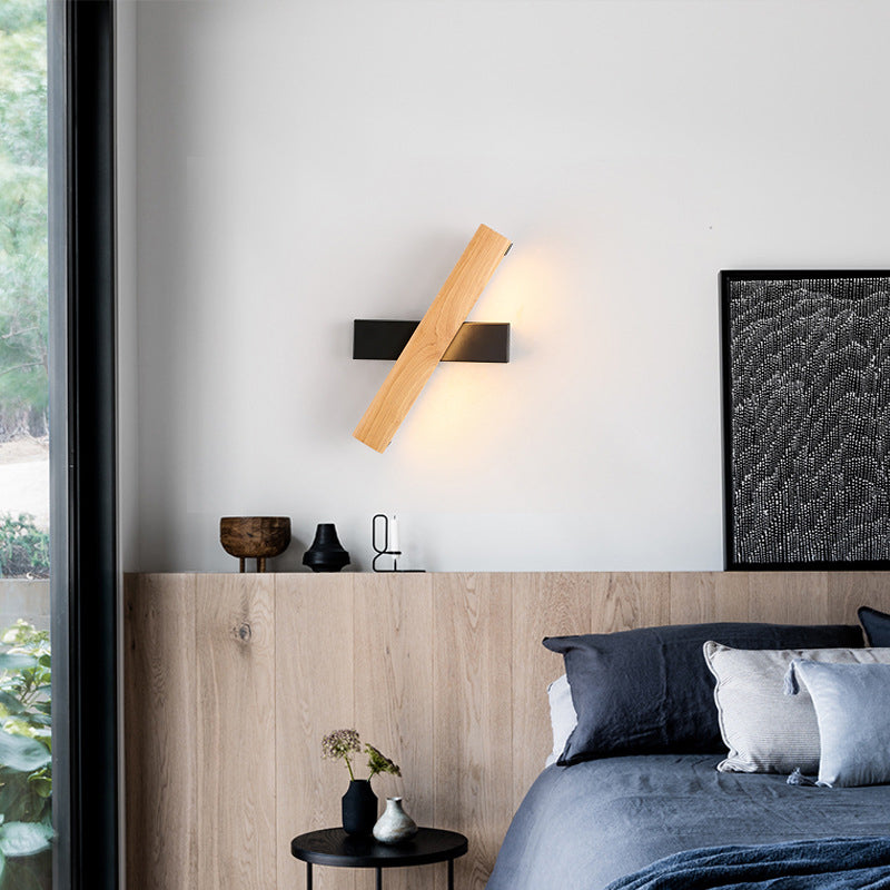 Simple Wooden LED Bedroom Wall Lamp - Cofik