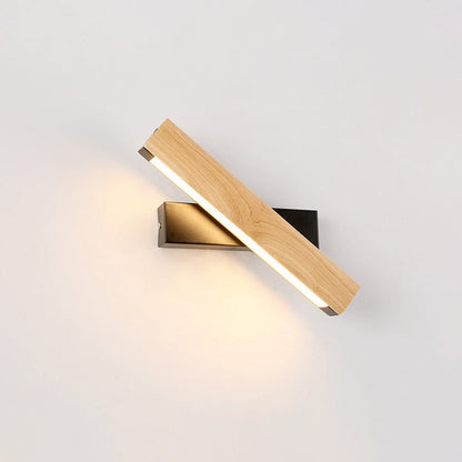Simple Wooden LED Bedroom Wall Lamp