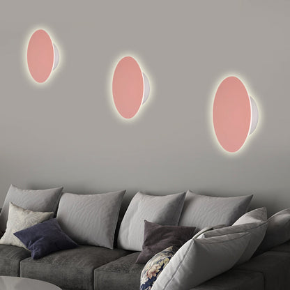 Round Metal Wall Lamp Soft Pastel Shade