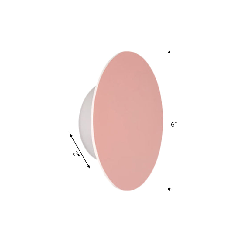 Round Metal Wall Lamp Soft Pastel Shade