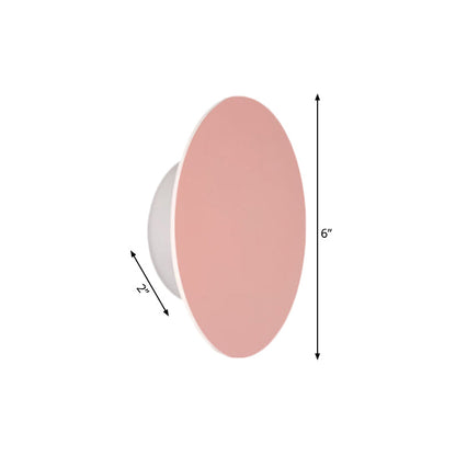 Round Metal Wall Lamp Soft Pastel Shade