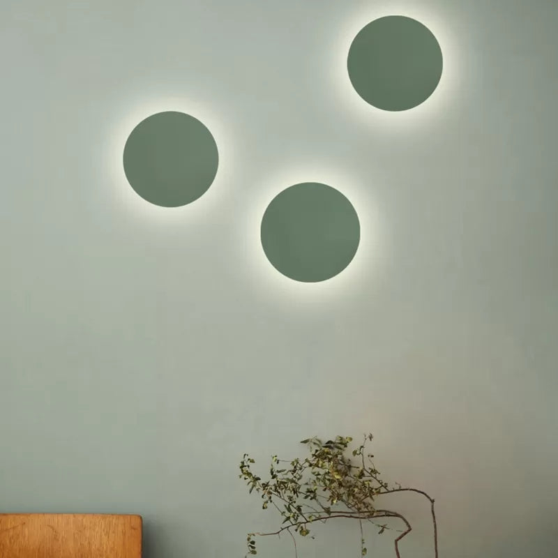 Round Metal Wall Lamp Soft Pastel Shade