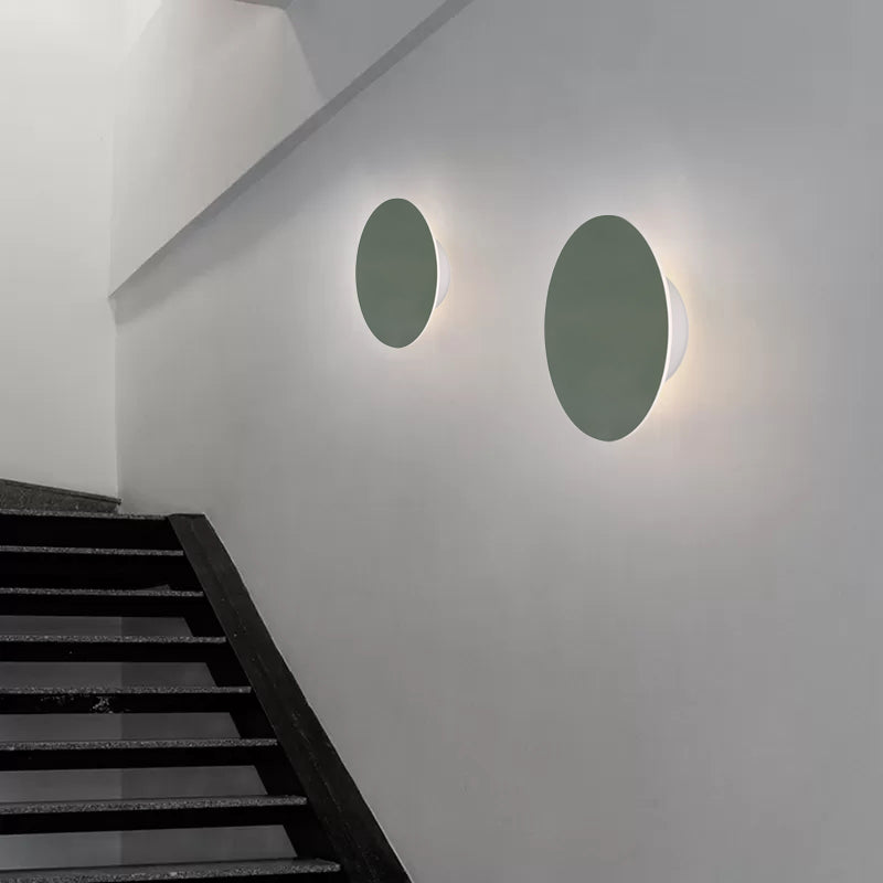 Round Metal Wall Lamp Soft Pastel Shade