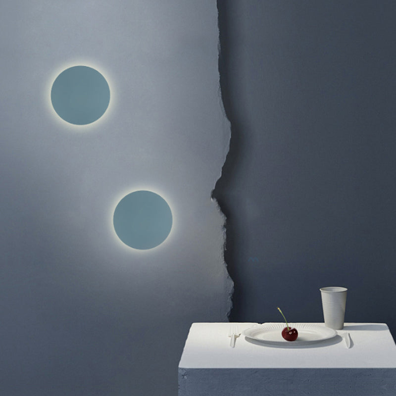 Round Metal Wall Lamp Soft Pastel Shade