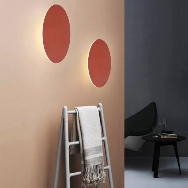 Round Metal Wall Lamp Soft Pastel Shade