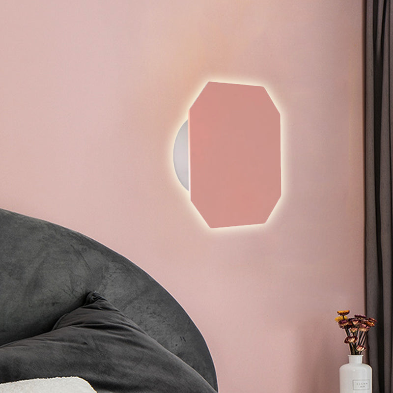 Round Metal Wall Lamp Soft Pastel Shade
