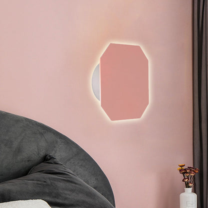 Round Metal Wall Lamp Soft Pastel Shade
