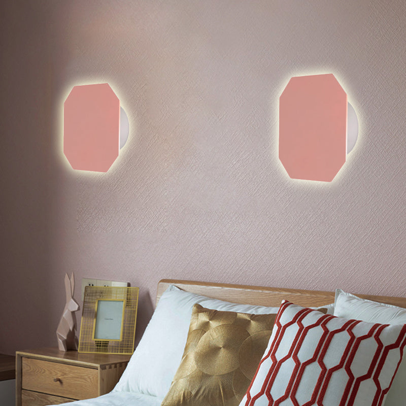 Round Metal Wall Lamp Soft Pastel Shade