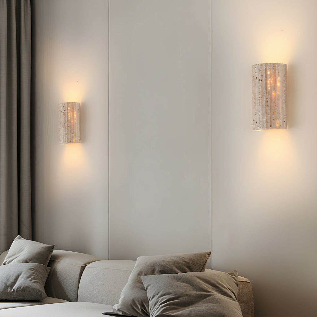 Slim LED Wall Light - Natural Stone Finish - Cofik