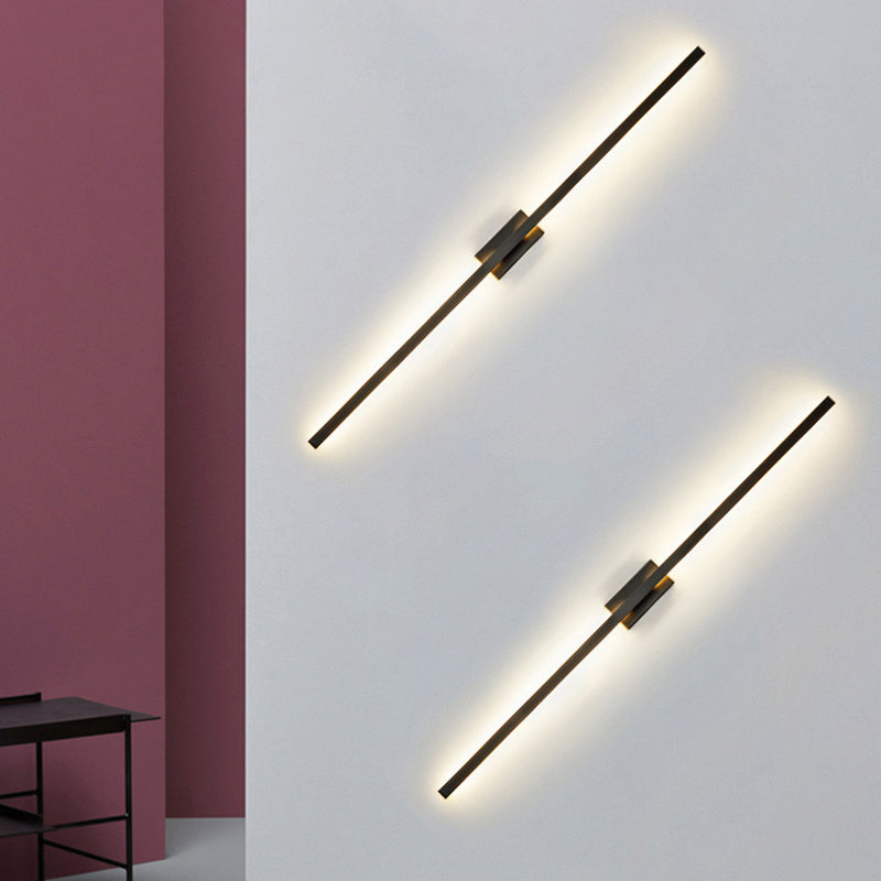 Slim Modern Black LED Wall Sconce Light Fixtures