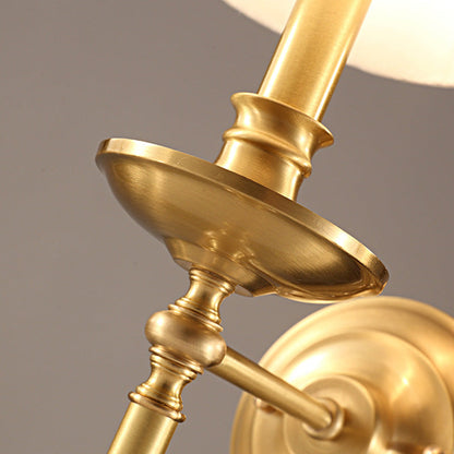 Classic Gold Metal Wall Lamp with Linen Shade