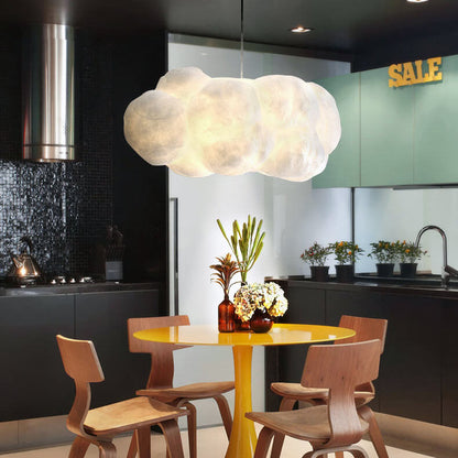 Sleek White Adjustable Hanging Ceiling Lamp