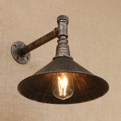Rustic Metal Cone Wall Light Fixture - Cofik