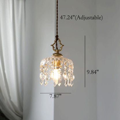 Elegant Crystal Pendant Light GoldFinish