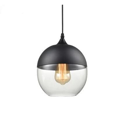 Unique Wooden Glass Hanging Lamp Adjustable