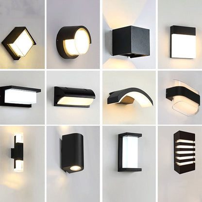 Modern Black Outdoor LED Wall Sconce Light - Cofik