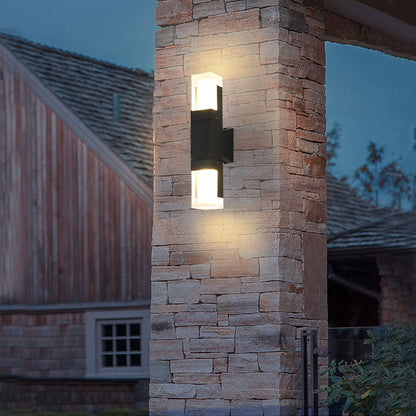 Modern Black Outdoor LED Wall Sconce Light