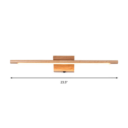 Elegant Wooden Wall Mount Lamp with Warm White LED Light