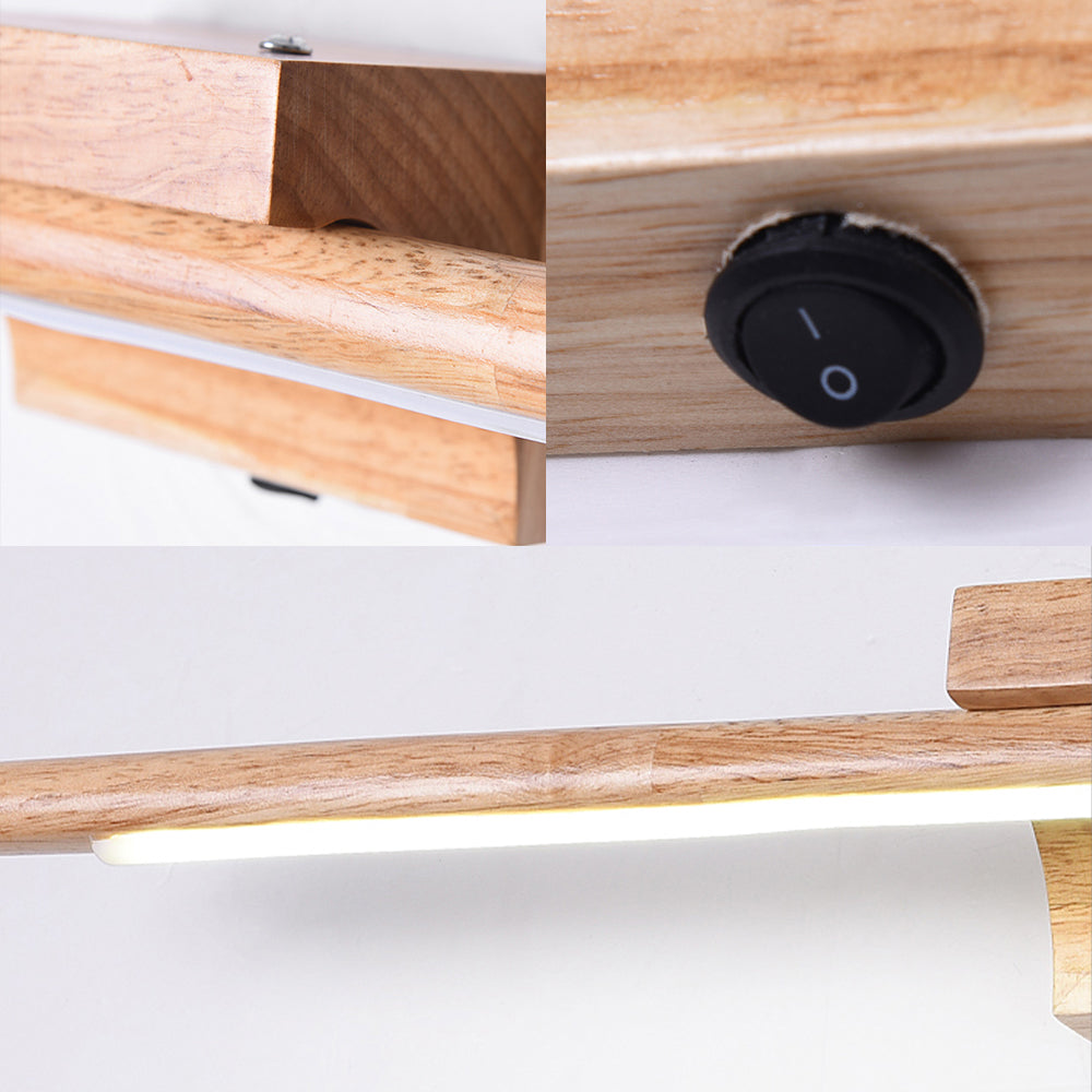 Elegant Wooden Wall Mount Lamp with Warm White LED Light
