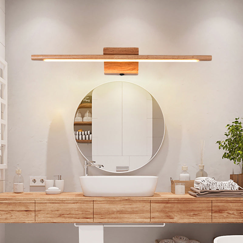 Elegant Wooden Wall Mount Lamp with Warm White LED Light