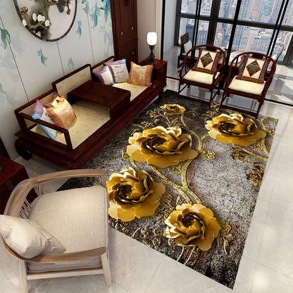 Stylish Geometric Area Rug Multi-Colored Non-Slip Polypropylene Rug