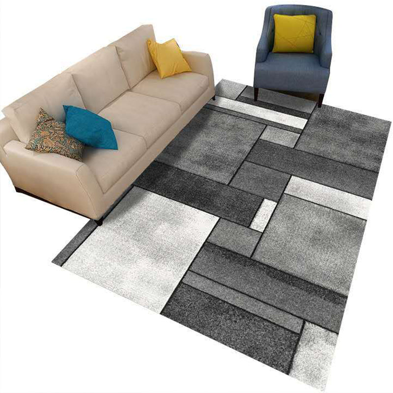 Stylish Geometric Area Rug Multi-Colored Non-Slip Polypropylene Rug