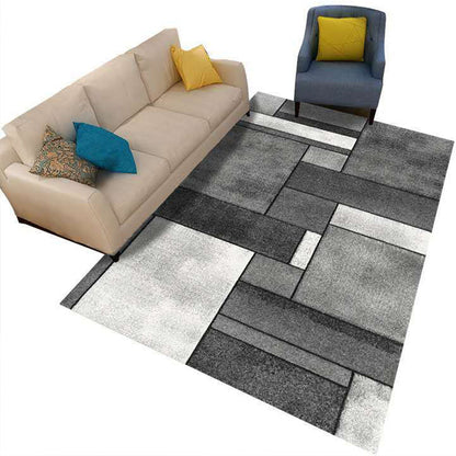 Stylish Geometric Area Rug Multi-Colored Non-Slip Polypropylene Rug