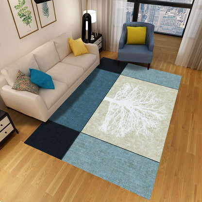 Stylish Geometric Area Rug Multi-Colored Non-Slip Polypropylene Rug
