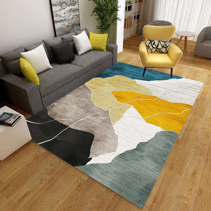 Stylish Geometric Area Rug Multi-Colored Non-Slip Polypropylene Rug