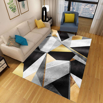Stylish Geometric Area Rug Multi-Colored Non-Slip Polypropylene Rug
