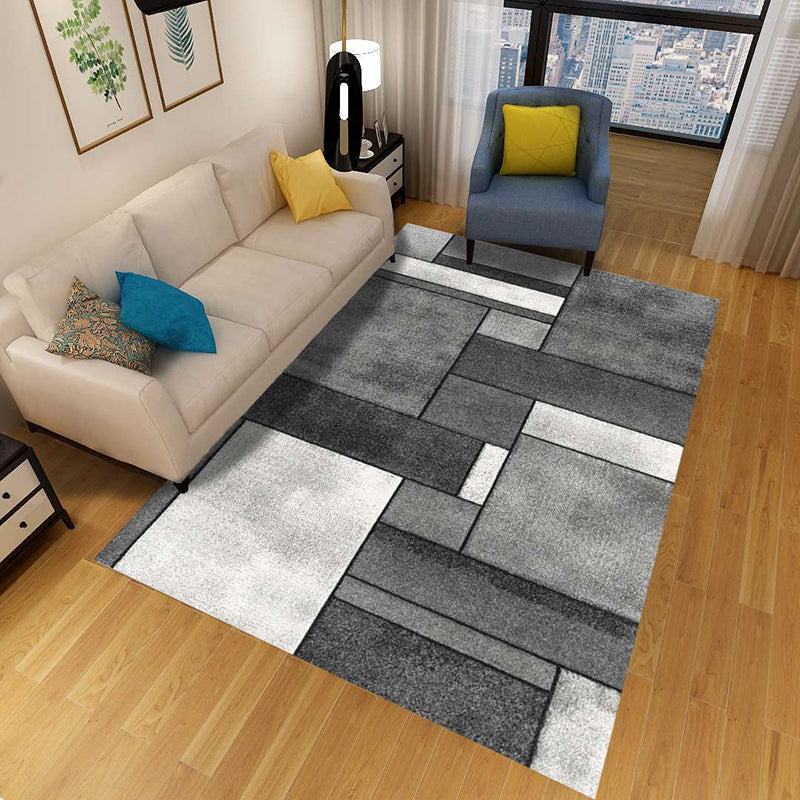 Stylish Geometric Area Rug Multi-Colored Non-Slip Polypropylene Rug
