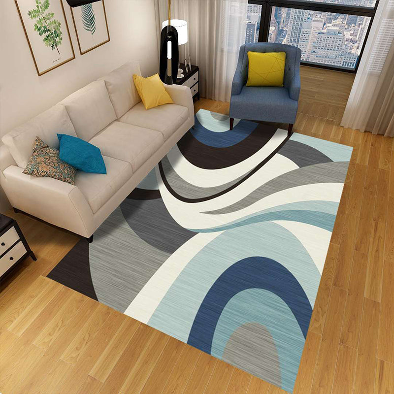 Stylish Geometric Area Rug Multi-Colored Non-Slip Polypropylene Rug