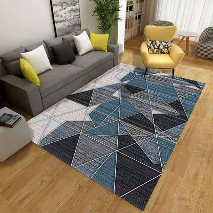 Stylish Geometric Area Rug Multi-Colored Non-Slip Polypropylene Rug