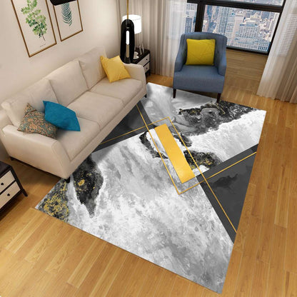 Stylish Geometric Area Rug Multi-Colored Non-Slip Polypropylene Rug