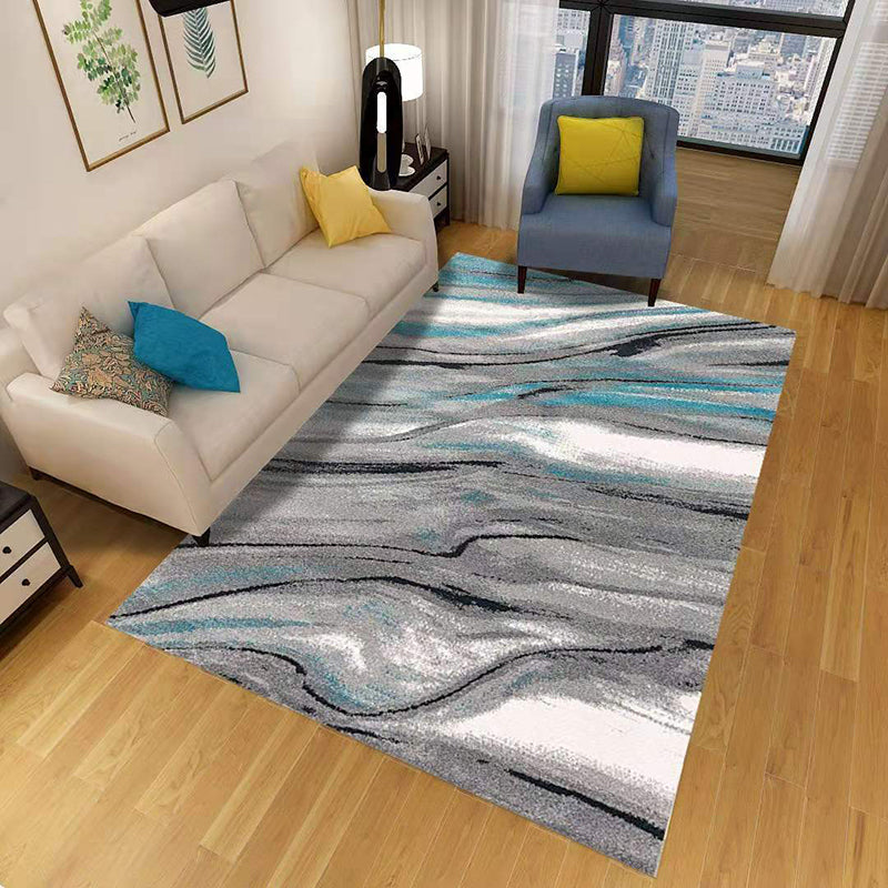 Stylish Geometric Area Rug Multi-Colored Non-Slip Polypropylene Rug