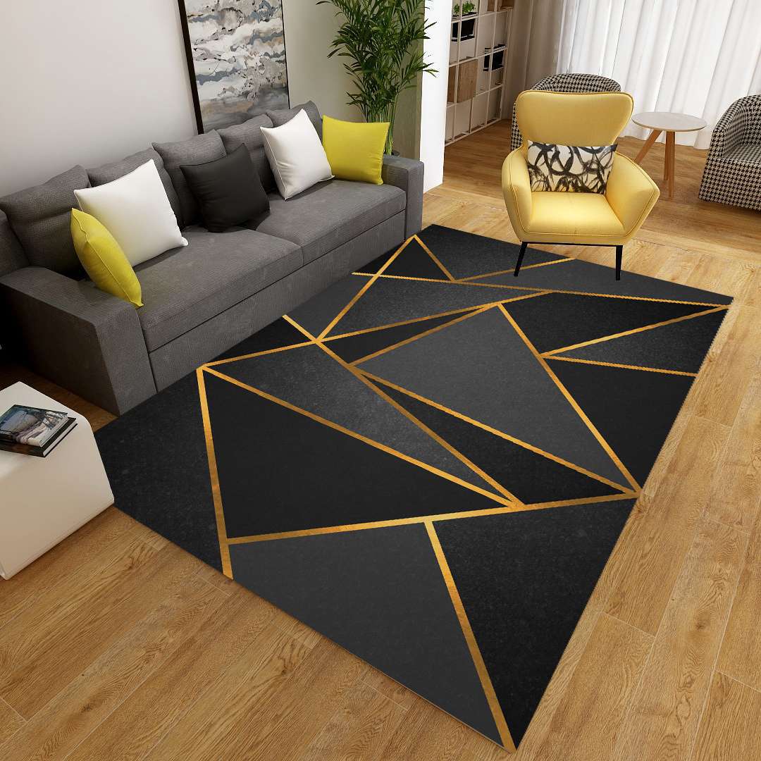 Stylish Geometric Area Rug Multi-Colored Non-Slip Polypropylene Rug