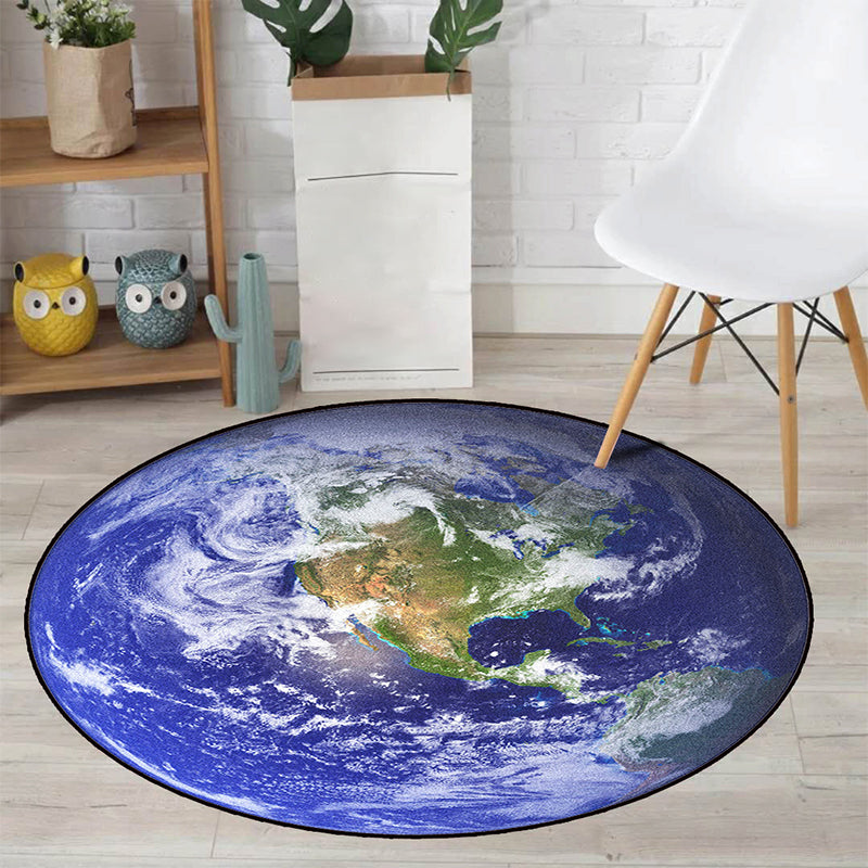 Colorful Space Theme Kids Rug Soft Non-Slip Carpet