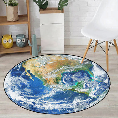 Colorful Space Theme Kids Rug Soft Non-Slip Carpet