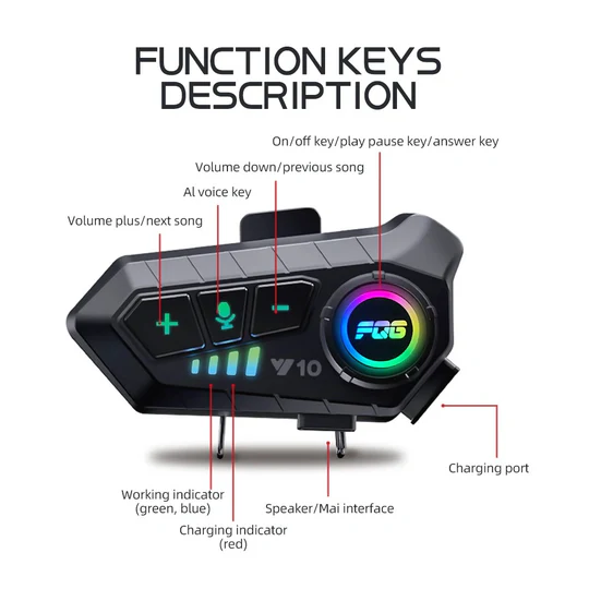 Wireless Bluetooth Motorcycle Headset