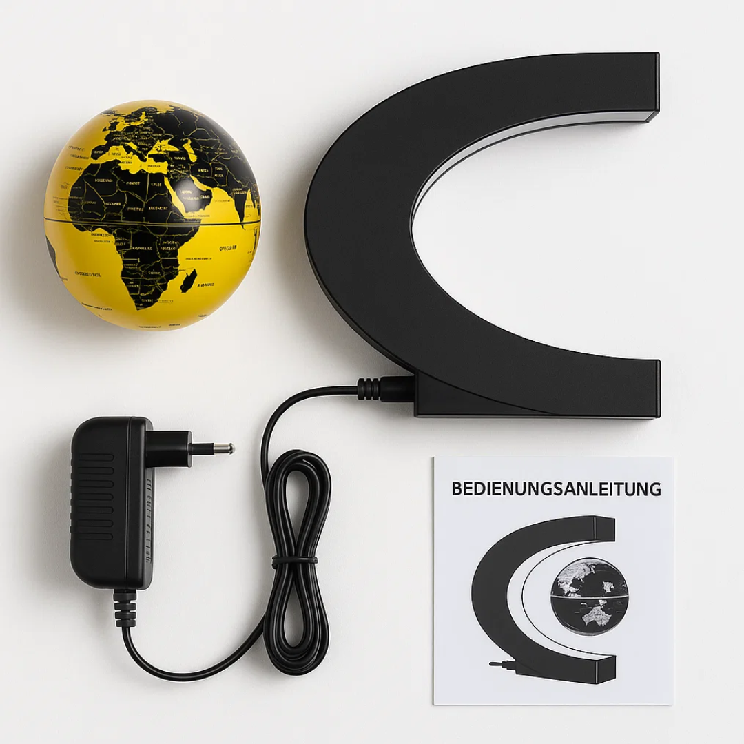 Glowing LED Floating Globe Lamp with Magnetic Base