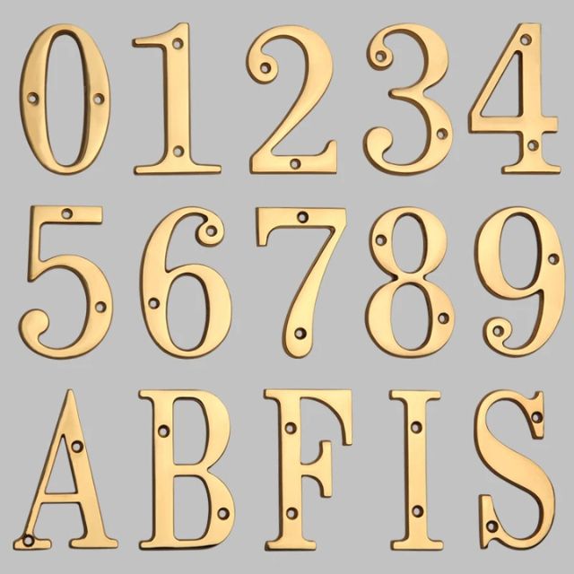 Classic Solid Brass House Number Plate