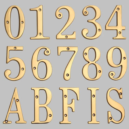 Classic Solid Brass House Number Plate