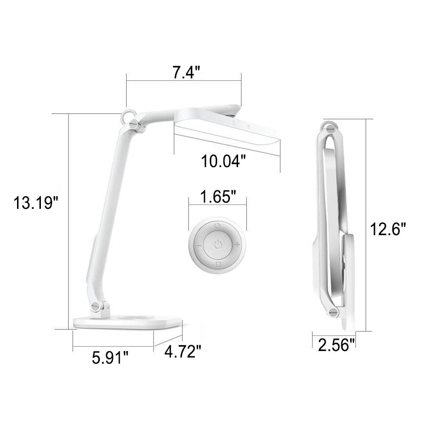 Compact Portable LED Desk Light with USB Charger