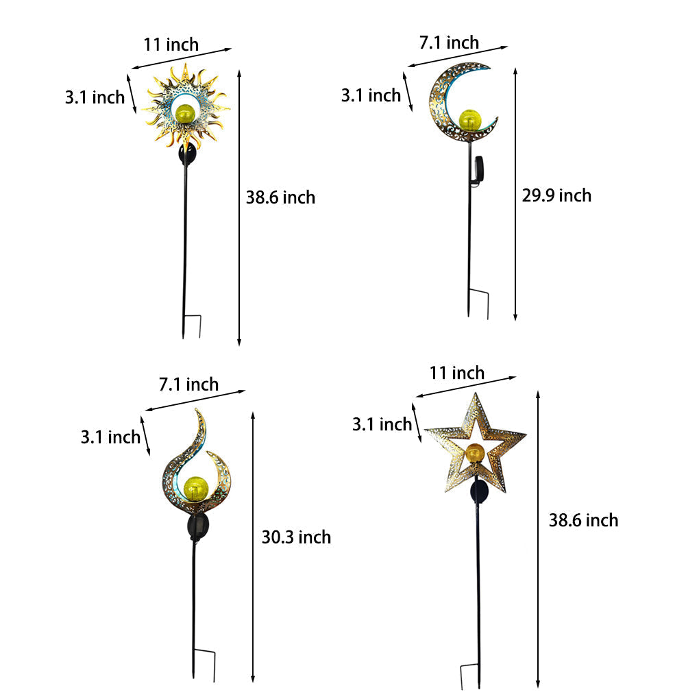 Colorful Outdoor Solar Powered Glass Garden Lights