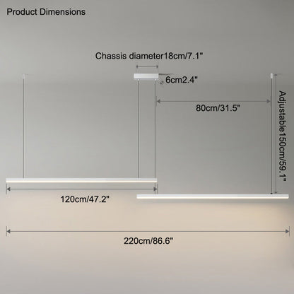 Sleek Metal Kitchen Island LED Pendant Light