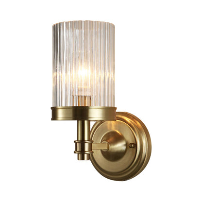 Classic Glass Wall Light Gold Finish Sconce