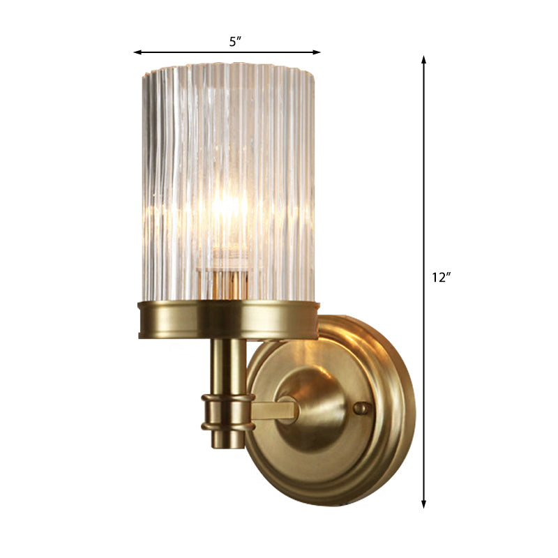 Classic Glass Wall Light Gold Finish Sconce