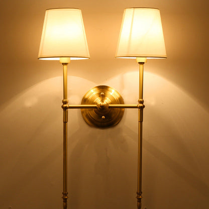 Classic Brass Wall Lamp with Fabric Shade